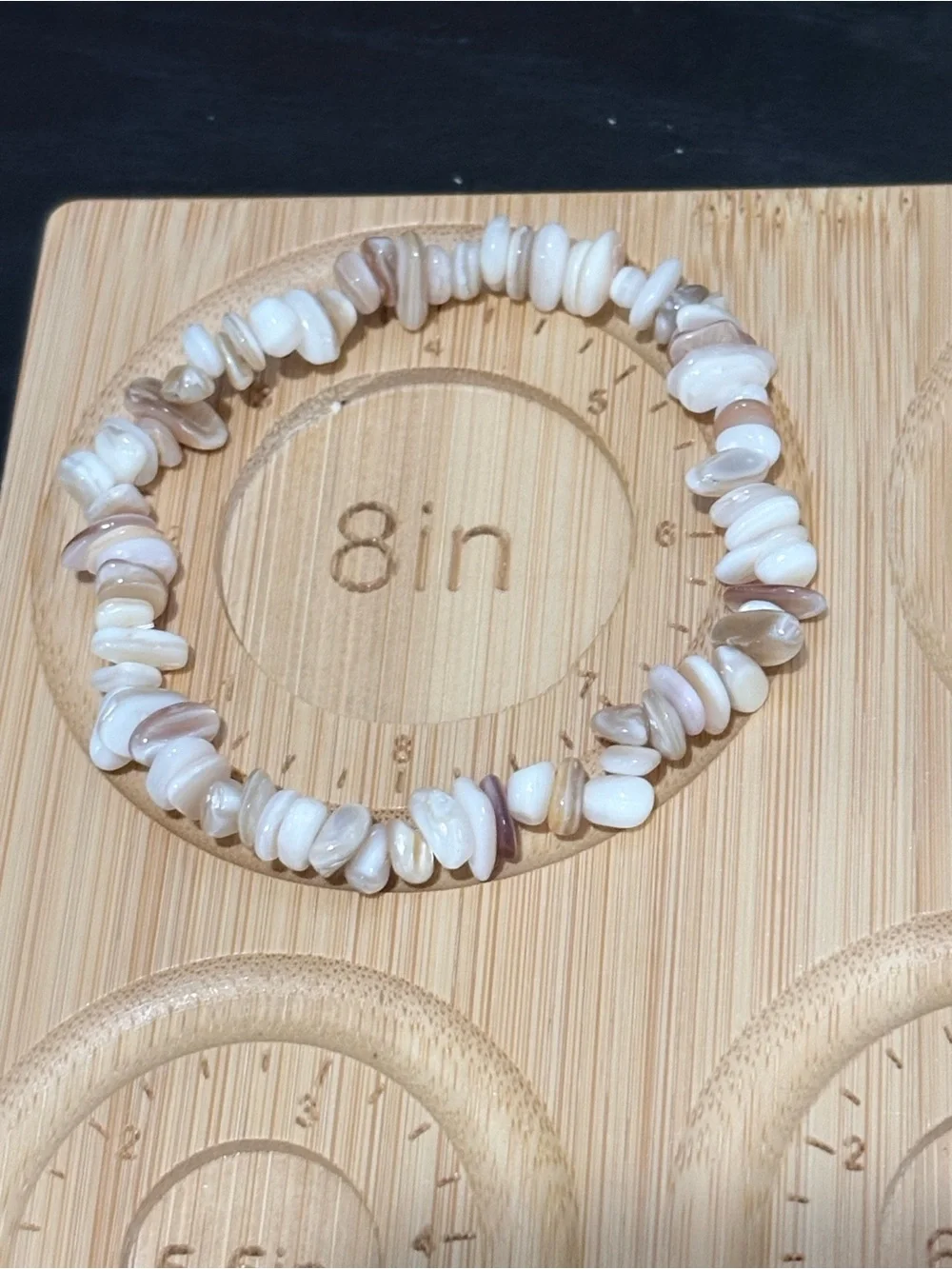 Handcrafted off white shell beaded bracelet